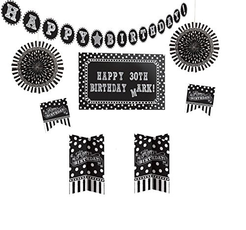Amscan 241143 Decorating Kit Party Décor, Assorted Sizes, Black/White