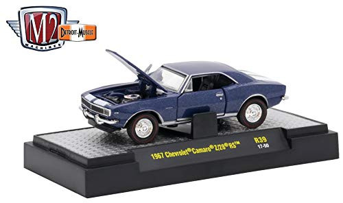 M2 Machines 1967 Chevrolet Camaro Z/28 RS (Deepwater Blue Metallic) - Detroit Muscle Release 39 2017 Castline Premium Edition 1:64 Scale Die-Cast Vehicle (R39 17-50)