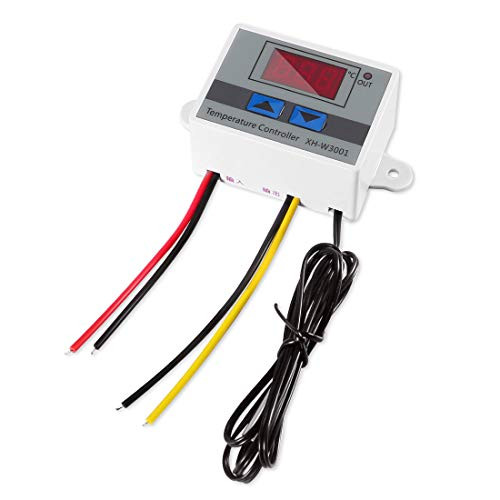 Digital LED Temperature Controller Module, XH-W3001 Thermostat Switch with Waterproof Probe, Programmable Heating Cooling Thermostat (12V 10A 120W)