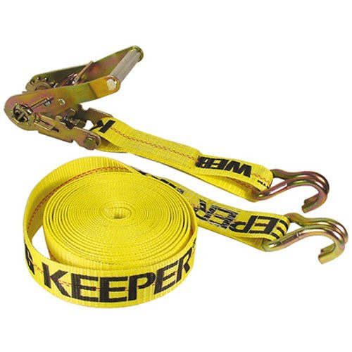 Keeper 04624 Heavy Duty 40' x 2' Ratcheting Tie Down, 10,000 lbs Rated Capacity with Double J-Hooks