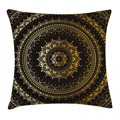 Ambesonne Mandala Throw Pillow Cushion Cover by, Ethnic Asian Flora Meditation Cosmos Universe Themed Circles Artwork, Decorative Square Accent Pillow Case, 24 X 24 Inches, Earth Yellow Black Yellow Ambesonne Mandala Throw Pillow Cushion Cover by, Ethnic Asian Flora Meditation Cosmos Universe Themed Circles Artwork, Decorative Square Accent Pillow Case, 24 X 24 Inches, Earth Yellow Black Yellow