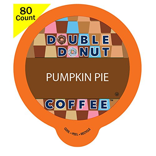 Double Donut Flavored Coffee, Recyclable Single Serve Cups for Keurig K Cup Brewers (Pumpkin Pie, 80 Count)