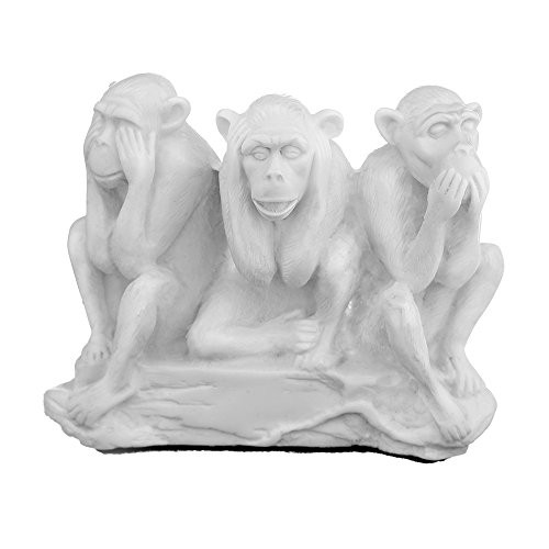 danila-souvenirs Decorative Marble Stone Figurine Statue Sculpture See, Hear, Speak No Evil Three Wise Monkeys 4.7'' White danila-souvenirs Decorative Marble Stone Figurine Statue Sculpture See, Hear, Speak No Evil Three Wise Monkeys 4.7'' White
