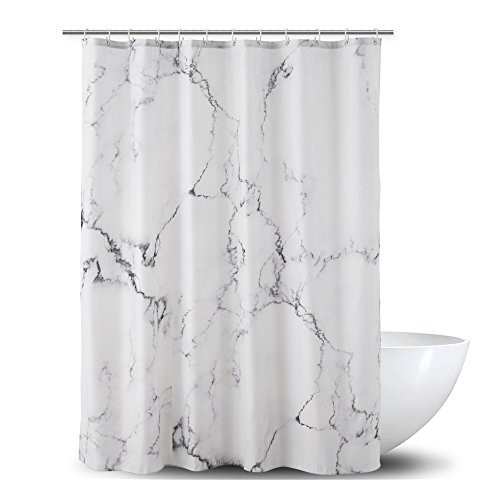 Ao blare Marble Shower Curtain for Bathroom, Black White Marble Polyester Fabric Shower Curtain with Hooks 72 X 72 Inches Ao blare Marble Shower Curtain for Bathroom, Black White Marble Polyester Fabric Shower Curtain with Hooks 72 X 72 Inches