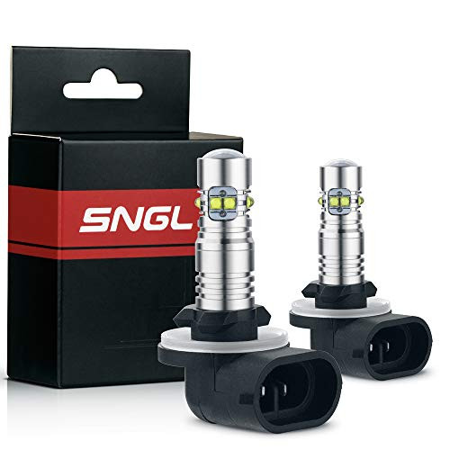 SNGL 881 Super Bright CREE LED DRL Fog Light bulbs - Plug-and-Play - 6000K Cool White (Pack of 2)