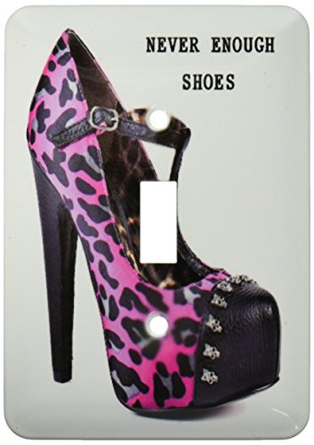 3dRose lsp_62278_1""Message With Cool Pink N Black Cheetah High Heel" Single Toggle Switch