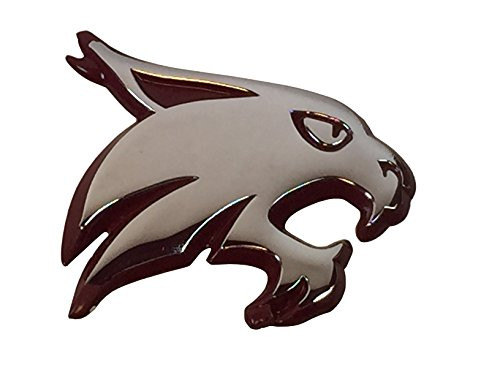 Texas State Bobcats Metal Auto Emblem (with Maroon Trim) Texas State Bobcats Metal Auto Emblem (with Maroon Trim)