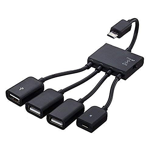 4 in 1 Micro USB HUB Adapter with Power,Sudroid Charging OTG Host Cable Cord Adaptor Connector for Samsung Galaxy HTC Android Smart Phone Tablet Supports OTG Function