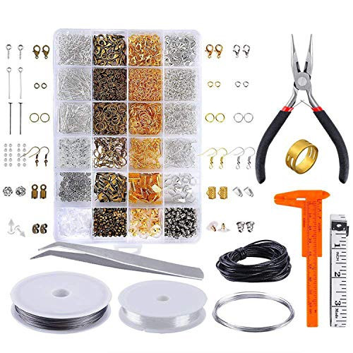 MosBug Jewelry Making Supplies Kit - Jewelry Repair Tools with Accessories Jewelry Pliers Findings and Beading Wires for Adult and Beginners