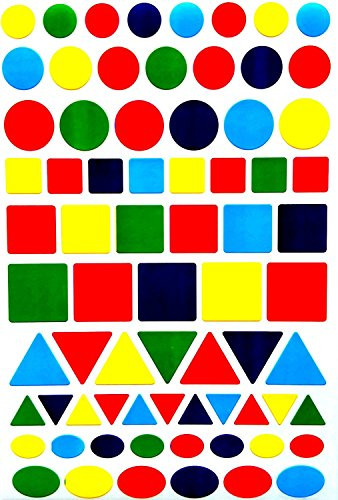 Color Coding Labels--Value pack Assorted shapes and sizes, 5 Colors Stickers--1800 pack