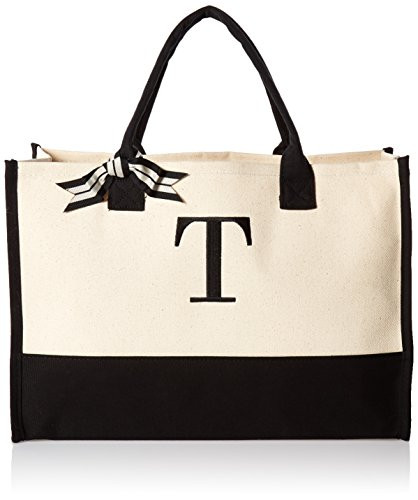 Mud Pie 501118 T-Initial Canvas Tote