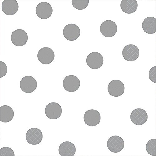 amscan Disposable Luncheon Napkins Tableware for Parties (16 Piece), 6.5 x 6.5, White