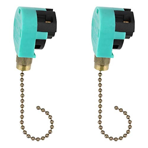 ZE-268S6 Ceiling Fan Switch 3 Speed 4 Wire Pull Chain Switch Control Switch Ceiling Fans, Wall Lamps, Cabinet Light(2 Pack, Bronze)