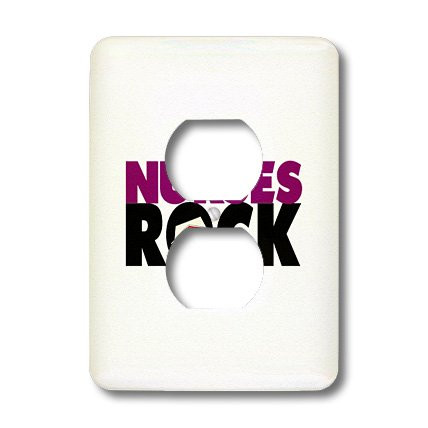 3dRose lsp_16640_6 Nurses Rock Violet Black Outlet Cover