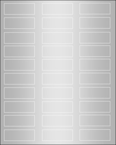 3/4" x 2 1/4" Silver Foil Labels for Laser Printers - 10 Sheets / 300 Labels