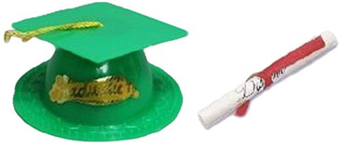 Oasis Supply Graduation Cap Cake Topper with Diploma, Green