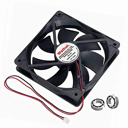 Wathai 120mm x 25mm 12V 2Pin Dual Ball DC Brushless Cooling Fan for Computer Case Cooler