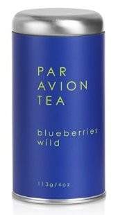 Par Avion Tea Blueberries Wild - Organic Blueberry Green Tea - Small Batch Loose Leaf Tea in Artisan Tin - 4 oz