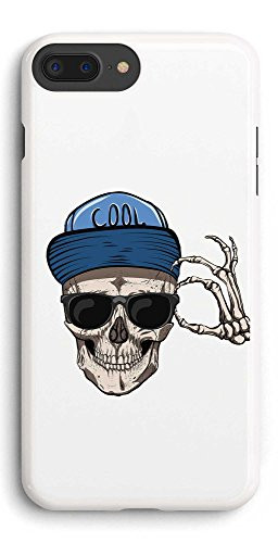 Skull with Classes and Blue Cap Graphic Design iPhone case for iPhone 7 Plus iPhone 8 Plus