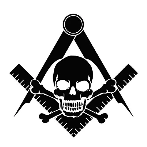 Widow's Son Square & Compass Masonic 6 Inch Black Vinyl Decal