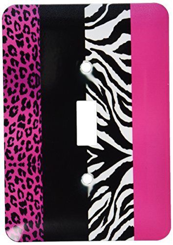 3dRose lsp_35436_1 Single Toggle Switch, Pink/Black/White