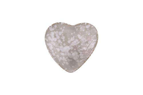 Creative Co-op DA8408 Stoneware Heart Dish with Antique White Finish