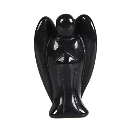 Carved Black Obsidian Gemstone Peace Angel Pocket Guardian Angel Healing Statue 2 inch Carved Black Obsidian Gemstone Peace Angel Pocket Guardian Angel Healing Statue 2 inch