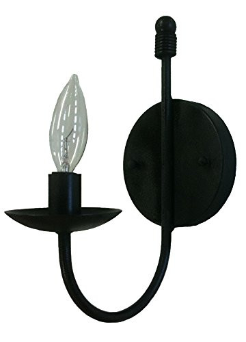 Artcraft Lighting Pot Racks 1-Light Wall Sconce Light, Black