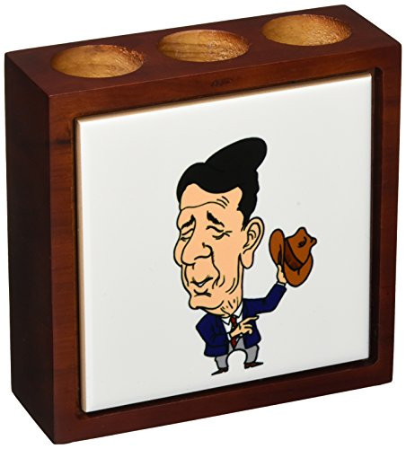 3dRose ph_59998_1 President Ronald Reagan Tile Pen Holder, 5-Inch