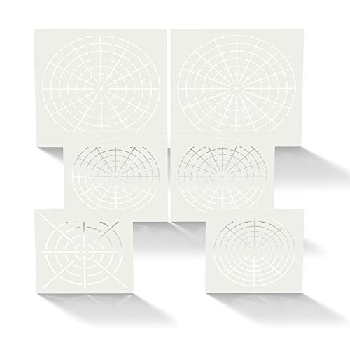 Peirich 6 Pcs Mandala Dotting Stencils Template Mandala Dot Painting Stencils Mylar Painting Stencils for Painting on Rocks, Woods, Fabrics, Airbrushes and Walls