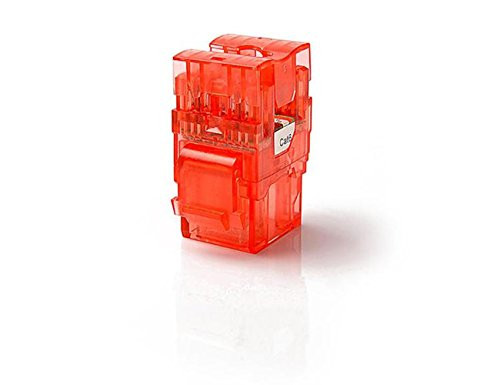 CAT6 RJ45 Transparent Unshielded Keystone Jacks Module for Faceplate & Wall Box & Patch Panel, 10pcs/pack (Red)