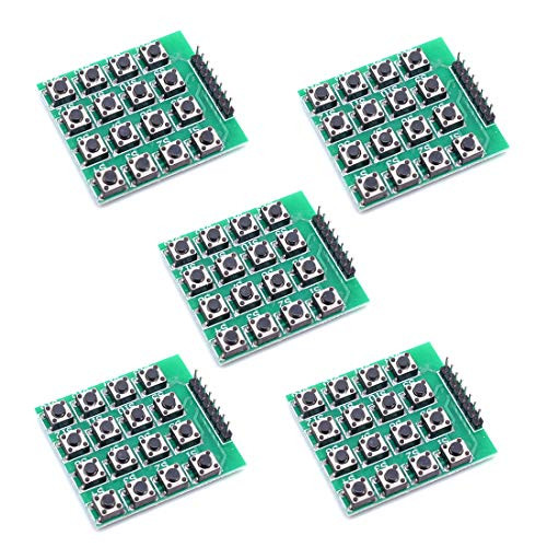 Willwin 5pcs 4x4 Matrix 16 Keypad Keyboard Module 16 Button Mcu for Arduino