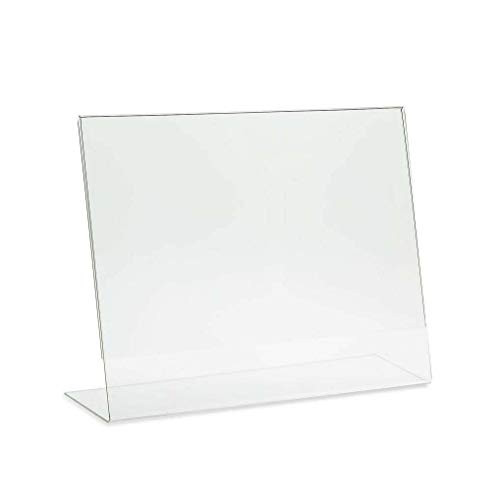 RY DISPLAY 6 Pack Clear Acrylic 8.5 X 11 Inches Acrylic Slant Back Sign Holder,Picture Frames,Desktop Document Acrylic Holder Table Single Sheet Portrait Ad Frames for Home, Office, Store(Horizontal)