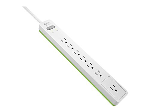 APC 7-Outlet Surge Protector Power Strip 1440 Joules, SurgeArrest Essential (PE76W)