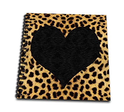 3dRose db_20394_3 Punk Rockabilly Cheetah Animal Print Black Heart Mini Notepad, 4 by 4" 3dRose db_20394_3 Punk Rockabilly Cheetah Animal Print Black Heart Mini Notepad, 4 by 4"