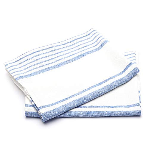LinenMe Tuscany Hand and Guest Towels, 18" x 28", Off Off White/Blue