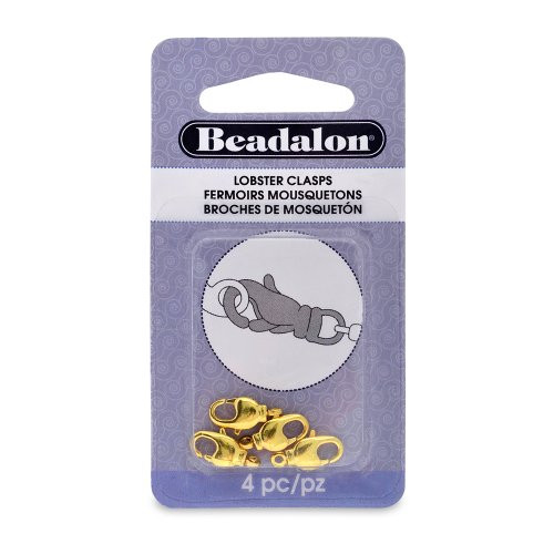 Artistic Wire Beadalon Lobster Clasp Swivel 14mm Nickel Free Gold Plated, 4-Piece