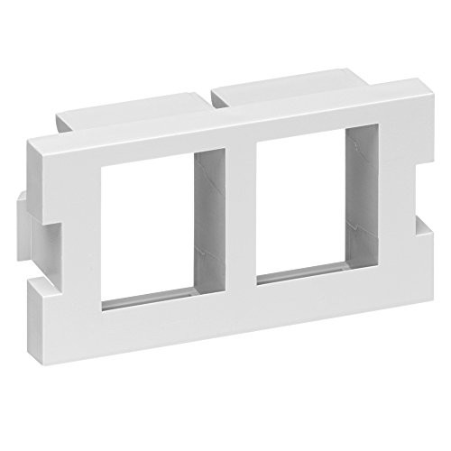 Leviton 41291-2QW 2-Port Multimedia Outlet System QuickPort Adapter Module, 1 Unit High, White