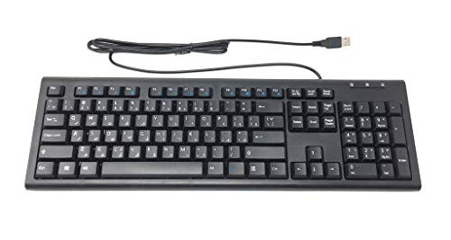 Solidtek Bilingual Farsi English Black USB Wired Computer Keyboard