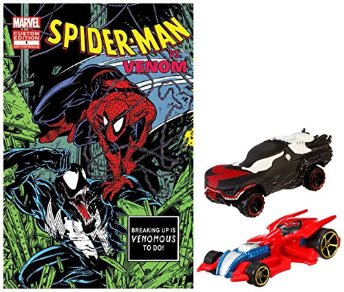 Hot Wheels Marvel Character Car 2 Pack with Comic Book Asrt