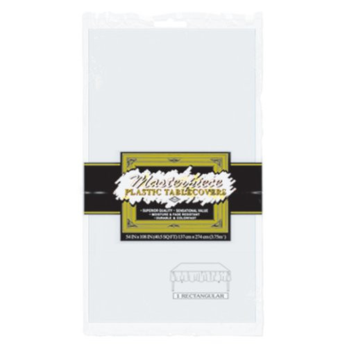 Beistle 54-Inch by 108-Inch Rectangular Tablecover, White