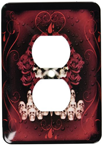 3dRose LLC lsp_60817_6 Red and Black Goth Design 2 Plug Outlet Cover