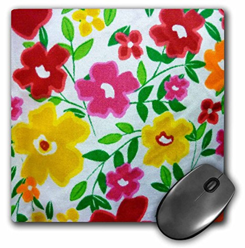 3dRose LLC 8 x 8 x 0.25 Inches Mouse Pad, Red Green Yellow Flowers (mp_31963_1) 3dRose LLC 8 x 8 x 0.25 Inches Mouse Pad, Red Green Yellow Flowers (mp_31963_1)