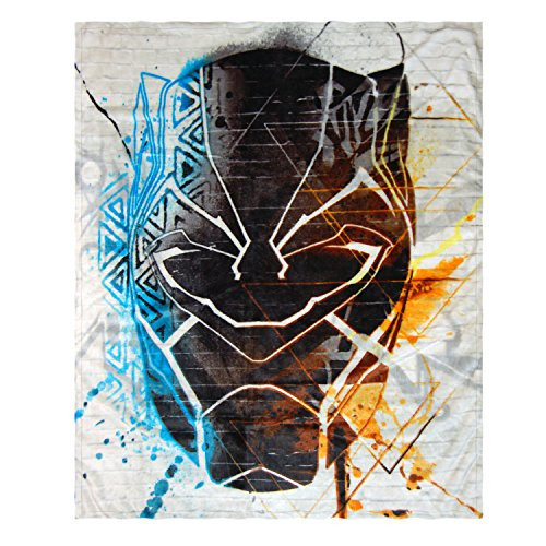 Marvel's Black Panther, "Villains Beware" HD Silk Touch Throw Blanket, 46" x 60", Multi Color