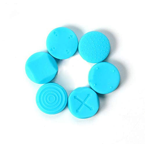 6 x Thumb Grips Stick Joystick Silicone Non-Slip Thumbsticks Cap for Nintendo Switch Poke Ball Plus Pokeball NS Baoke Dream Elf Ball Plus Controller (Blue)