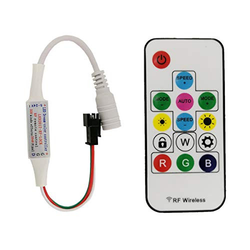 YUNBO DC 5V 12V Mini 14 Key RF Remote Controller for WS2811 WS2812B Dream Color LED Strip Light modules