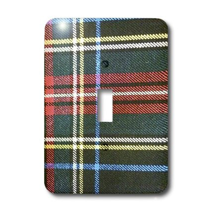 3dRose LLC lsp_35195_1 Retro Black Watch Plaid Single Toggle Switch