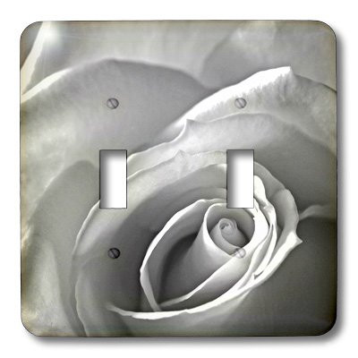 3dRose LLC lsp_22343_2 Rose in Black and White Double Toggle Switch