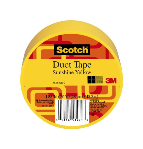 3M Scotch Duct Tape, Sunshine Yellow, 1.88-Inch by 20-Yard - 920-YLW-C
