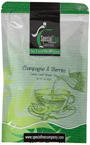 Special Tea Champagne & Berries Organic Green Tea, Loose Leaf, 3 Ounce